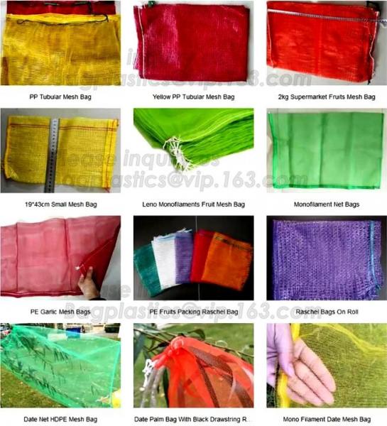 Eco-friendly FDA Certificate Plastic Vegetable Pack Raschel Mesh Bag,pe raschel net bag&pp raschel mesh bag