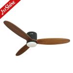 Dimmable 5 Speed 52in LED Ceiling Fan With 3 Solid Wood Blades