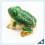 Wholesale Metal Frog With Crystal Jewelry Box Cute Trinket Box For Gifts SCJ753