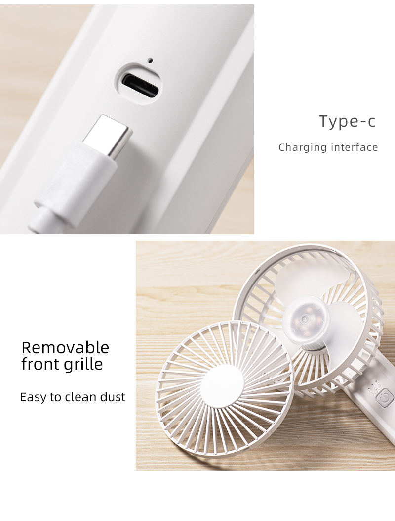 Custom Multifunctional Machinery Design Removable Rechargeable Battery Table Mini Portable Clip Desktop Handheld Fan