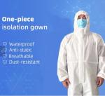 Hooded Disposable Protective Clothing , PP Nonwoven Protective Isolation Gown