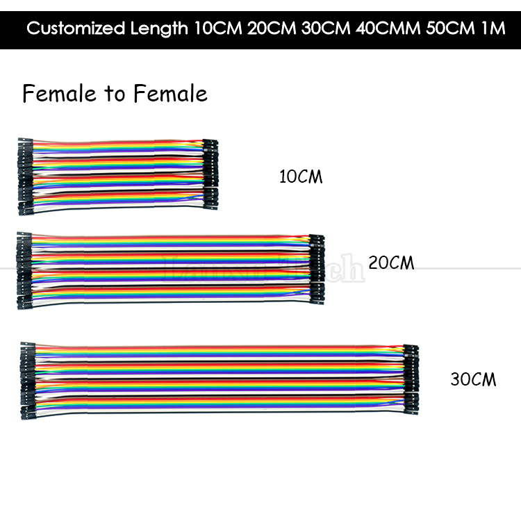 10cm 20cm 30cm Female to Female Male to Male 40 Pin Dupont Connector Breadboard GPIO Jumper Wires for Arduino Raspberry Pi