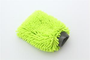 China Green color high quality double side microfiber chenille car cleaning detailing house cleaning wash mitts/gloves on sale