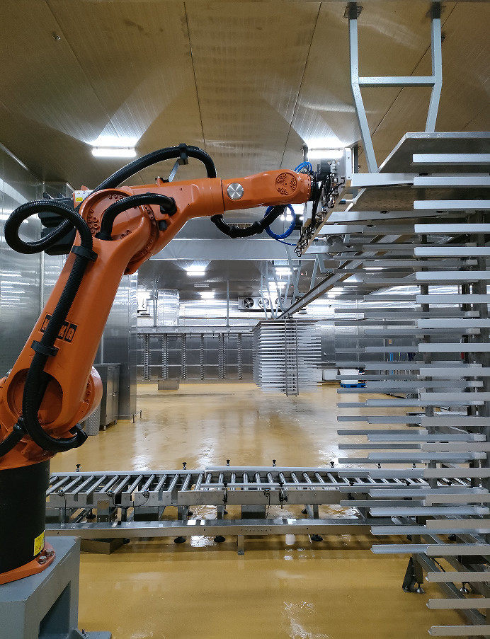 Palletizing Industrial Robot Cell with 6axis and 0.06mm Repeatability 700 cycles/hour