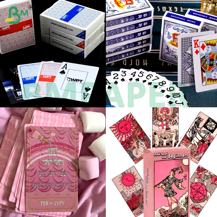 240-330gsm Black / Blue Core Double-Sided Coated Game Board C2S Playing Card Paper for Stratch Card