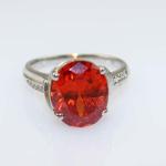 Women Jewelry 925 Silver 9mmx11mm Oval Pink Cubic Zircon Ring(R130)
