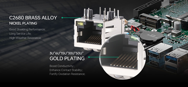 DGKYD RJ45 Single Port Connector 100Mbps with Dual-Color LED