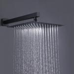Matte Black Luxury Rain Bathroom Shower Faucets Mixer Set