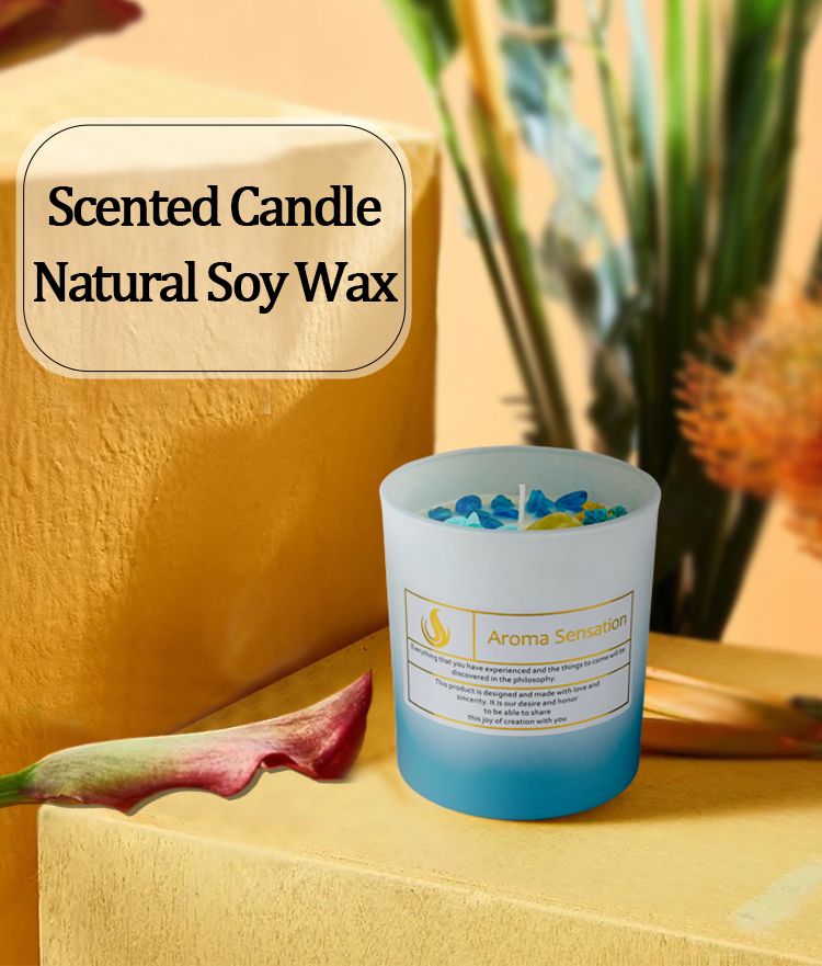 Birthdays Weddings Glass Jar Scented Soy Wax Candles With Healing Crystal Aromatherapy