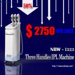 Manufacture price! 50% off! 3 handles IPL instrument for hair removal, skin