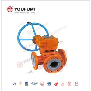 Wholesale Corrosion Proof T Type 3 Way Ball Valve , PFA Lined Chemical Ball Valve Pn16 Ball Valve from china suppliers