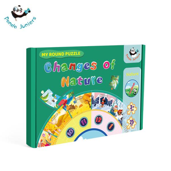 Preschool Calendar Learning Round Baby Jigsaw Puzzles Toys Sensitivity