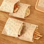 Custom Printed Paper Bags Kraft Paper Oil Proof Disposable Take Away Barbecue