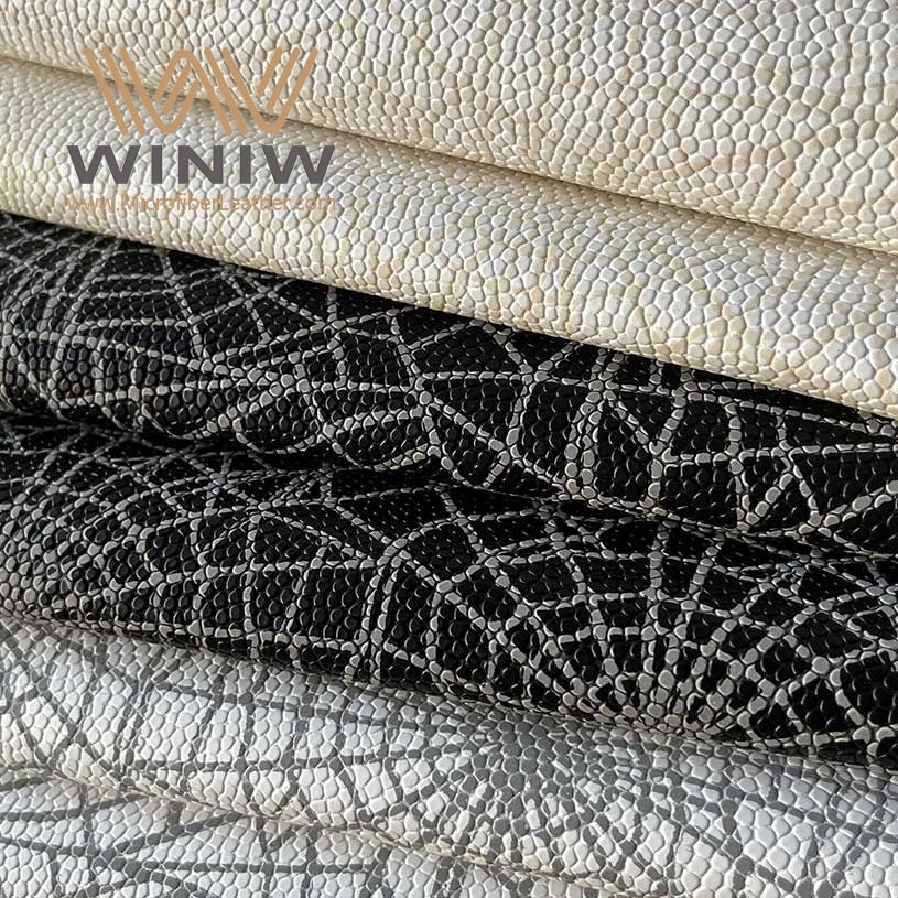 Black White Spider Net Pattern PU Leather Material for Football faux leather fabric by the yard