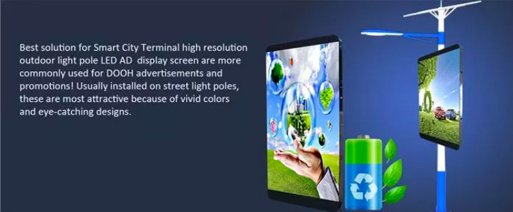Smart City Road Street Pole Led Display Billboard P2.5 P3 P4 P5 P6 P8 Outdoor