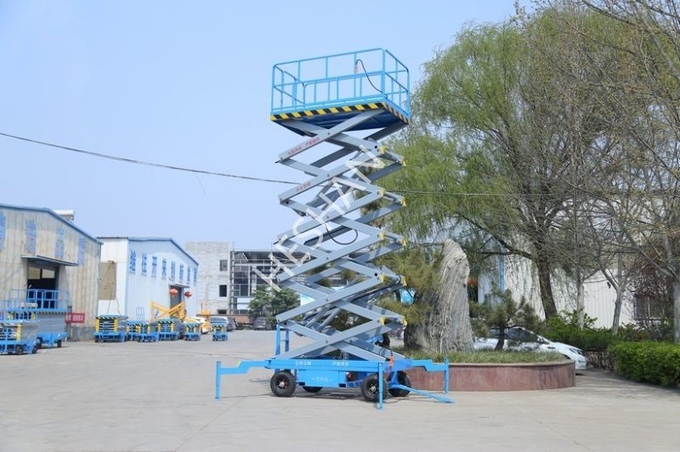 10M Single Person Mobile Scissor Lift Electric Hydraulic 500kg Load Capacity