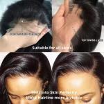 13x4 Transparent Lace Front Wig Bone Straight Human Hair Wig PrePlucked