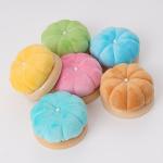Pumpkin Pin Cushion, Wooden Base Needle Pincushions Japanese Style Round Pin