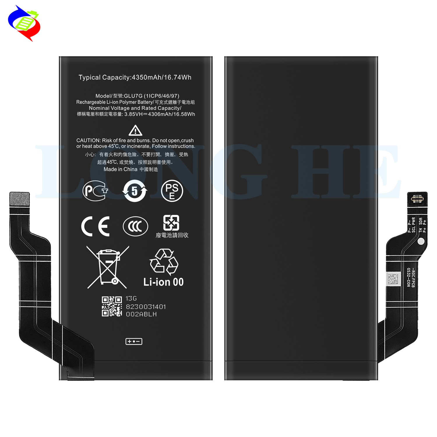 Authentic 4350mAh Capacity Battery GLU7G For PIXEL 6A Black Original Mobile Phone Battery
