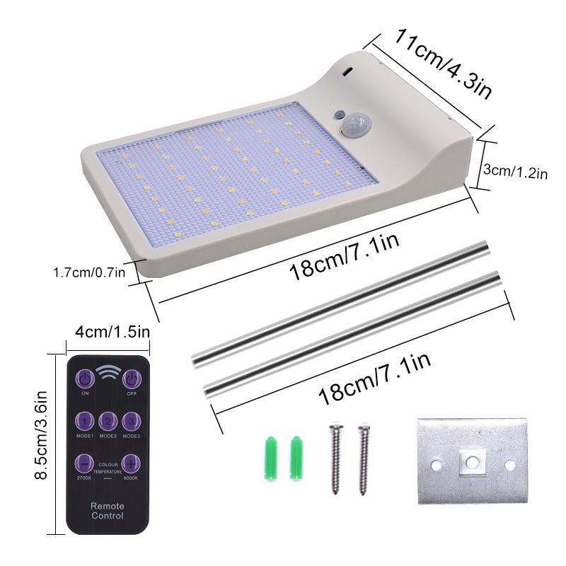 6500K 400Lms Solar Powered Motion Detector Lights Gutter Wall Mounting