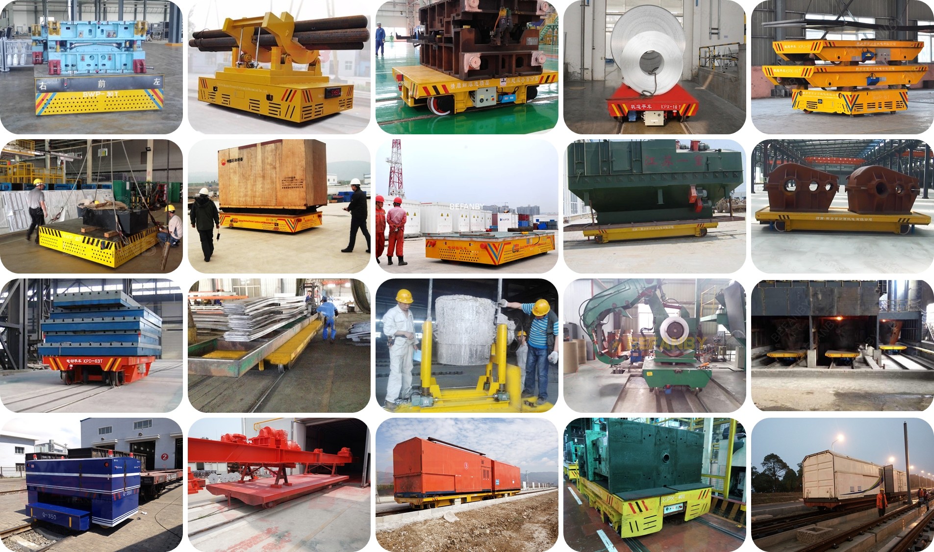 Q235 Mould Flatbed Trailer Rail Transfer Cart With Wireless Remote Controller