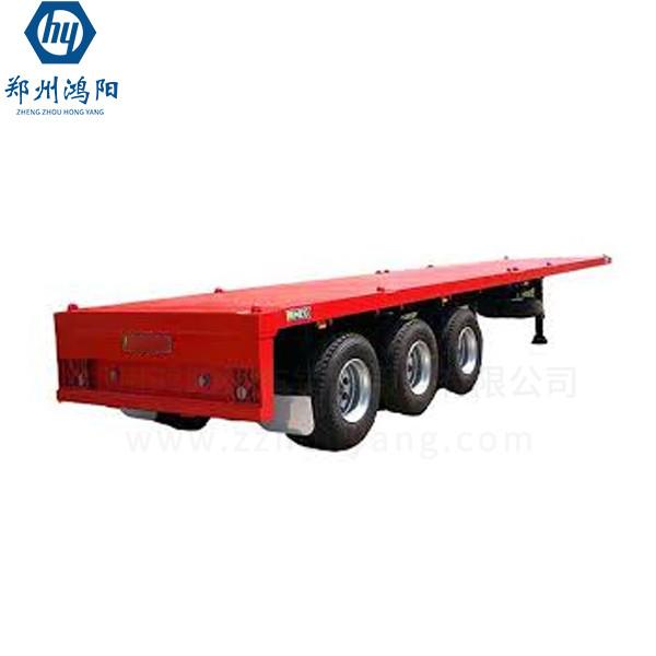 Flatbed Trailer 3 Axle 4 Axle 40T 60T Flatbed Semi Trailer For Crane Excavator