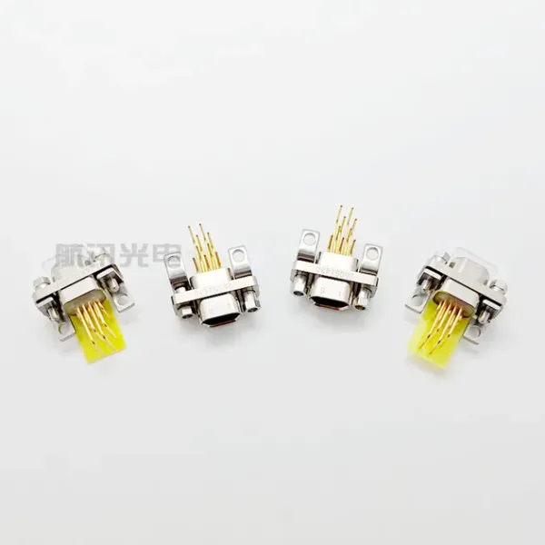 J30j Rectangular Connector 9-Core Two Row Bent Pin Metal Shell mili-tary