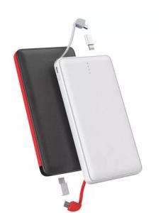 Wholesale Built-in Cable iPhone adaptor 10,000mah portable power bank leather casing high capacity smaller size from china suppliers