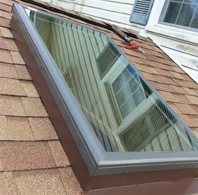 5 27A 55 9A 5 12A 5 Glass Aluminum Fixed Skylight For Level 9 Wind Pressure Resistance