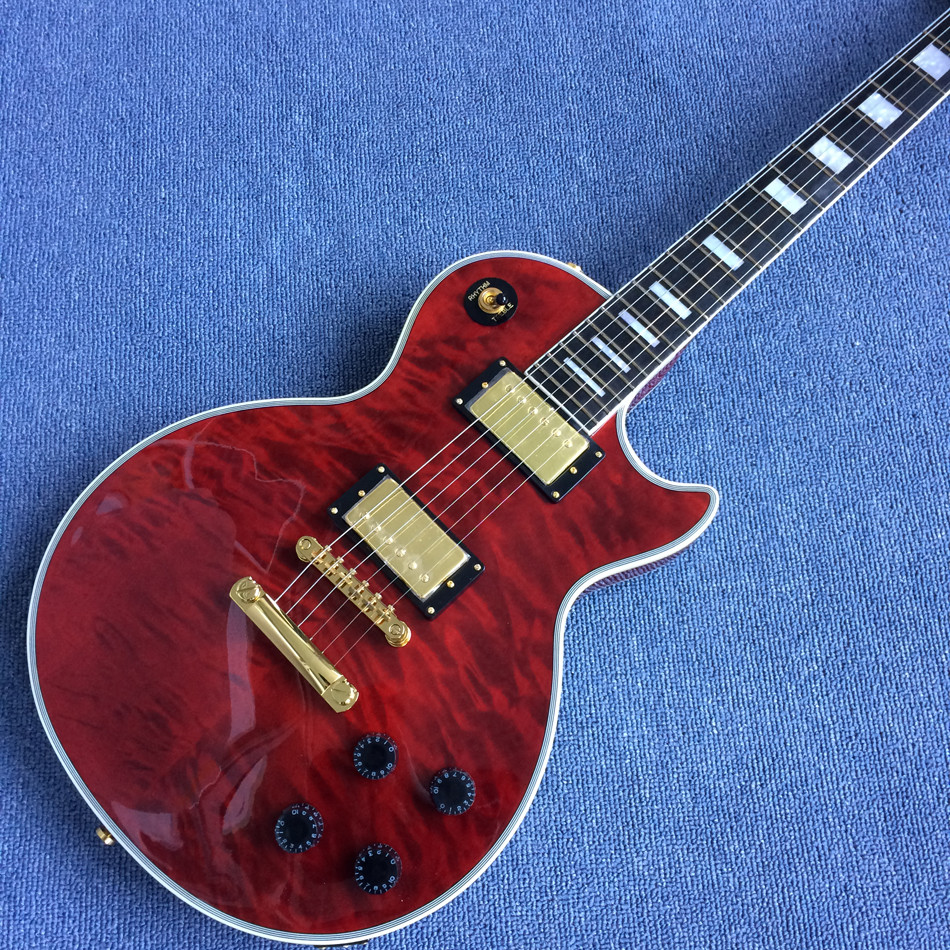 New style LP Electric guitar,Ebony Fingerboard,a piece of neck,Electric guitar with red wine