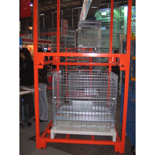 Portable Steel Pallet Stacking Rack Folding Metal Pallet Box Stack Rack