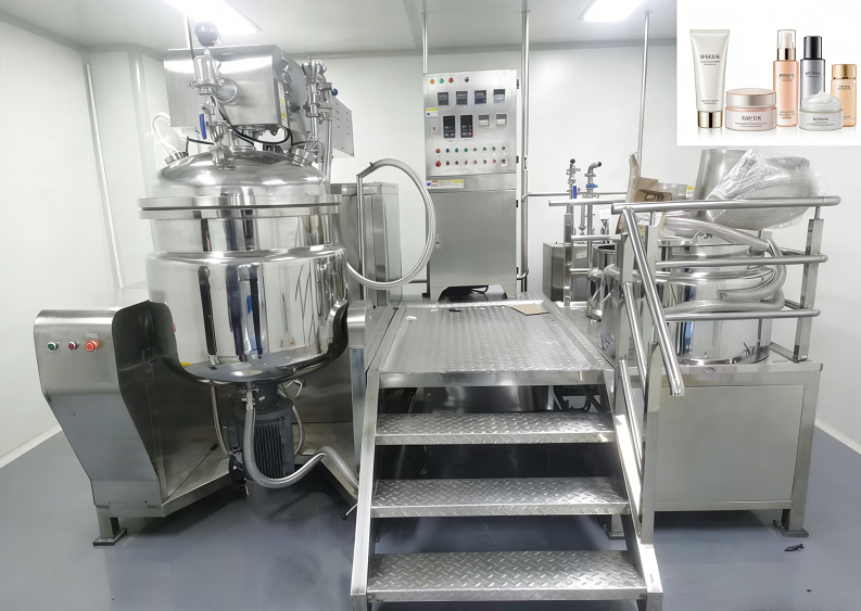 200L Cosmetic Emulsifying Tank Vacuum Homogenizer Mixer with Water and Oil Pot