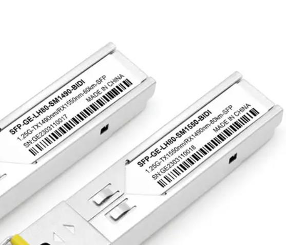 1.25G 80km SFP Fiber Optic Transceiver 1490/1550nm SC Connector BIDI OEM