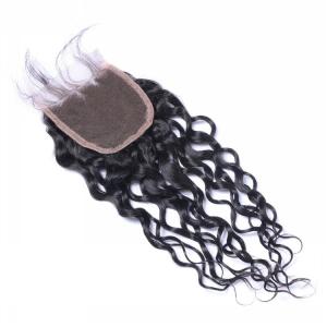Wholesale Qingdao Top Lace Closure 45Gram Natural Color Peruvian Water Wave Human Hair Closure from china suppliers