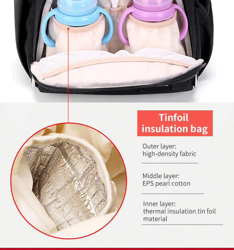 ISO9001 Fashion Mummy Maternity Nappy Diaper Bag Backpack With USB