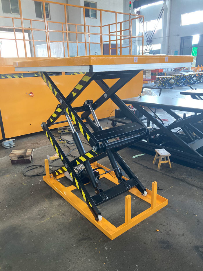 HD1000 Stationary Lift Table Hydraulic Scissor Lift For Material Handling