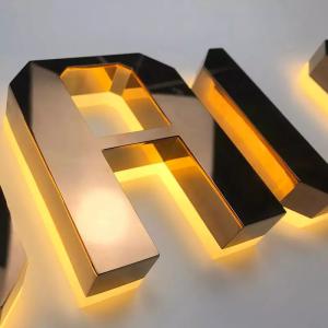 Wholesale Led Gold Metal Letter Steel Signs Backlit Led Channel Letters Sign Gold Letter from china suppliers
