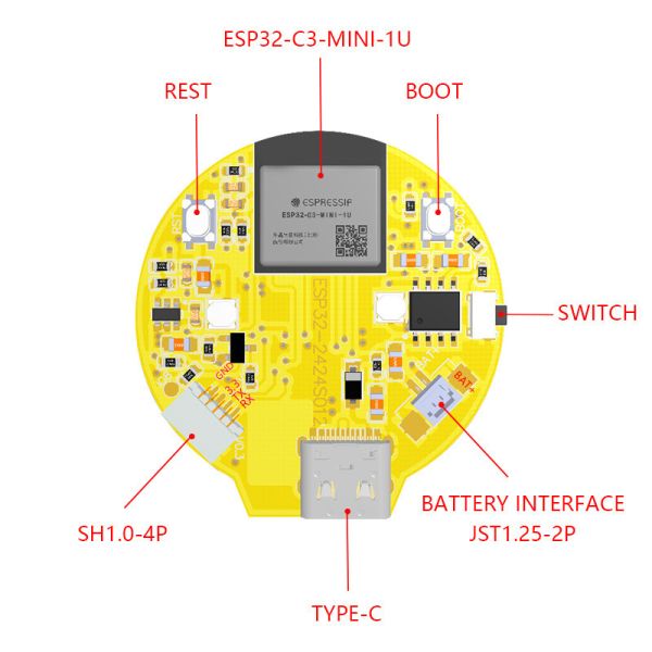 1.28 inch tft with ESP32 development board, 240x240 resolution with Wifi /bluetooth/internet/MCU