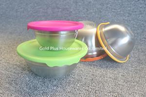 Wholesale Kitchen dinnerware multicolor salad soup rice bowls stainless steel mixing bowl with plastic lids from china suppliers
