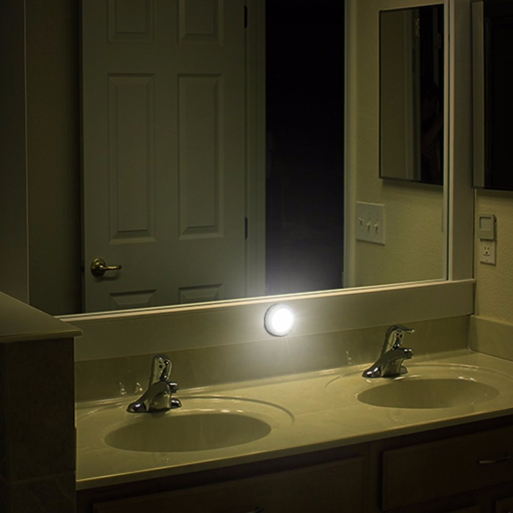 3pcs Pack 3.15in Diameter Battery Operated Motion Sensor Light Indoor