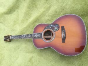 Wholesale Custom 000 Deluxe classic acoustic guitar,Solid Spruce top,Real Abalone binding,39 inch Ebony fingerboard Guitar from china suppliers