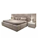 Pine King Size Leather Double Bed