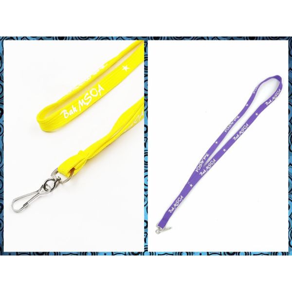 Classic Logo Custom Tubular Lanyards Flat Strap With Hook For ID Badge