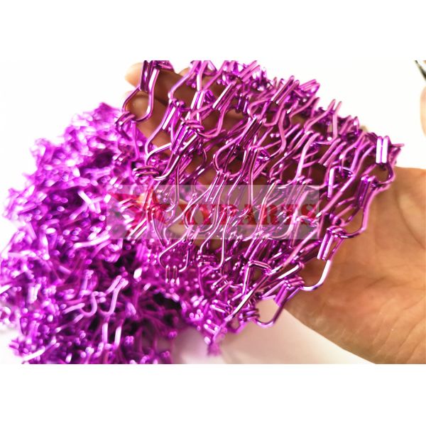 Colorful Double Hooks Aluminum Chain Link Curtain With Customized Dimension