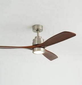 Wholesale LED Ceiling Fan Metal Body Solid Wood Blades OEM Color Dimmable LED Lighting Ceiling Fan from china suppliers