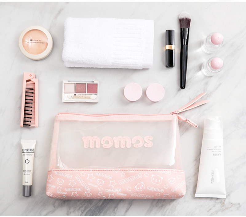 Cartoon PU Leather Makeup Toiletry Travel Bags For Girls