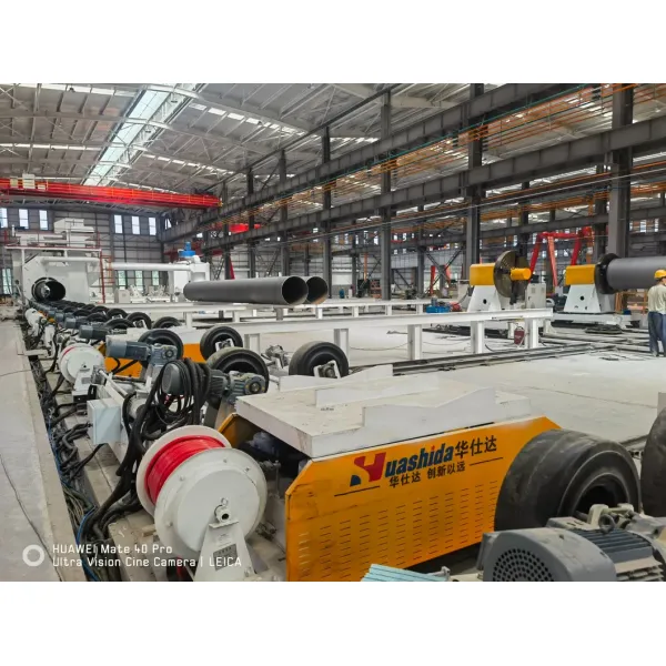 Large Diameter PU Spray Foaming PE Wrapped Preinsulation Pipe Continuous Production Line