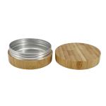 Cylinder Shape Bamboo Cosmetic Cream Jar With Aluminum Inner 10g 15g 30g 50g