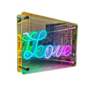 Wholesale Indoor Advertising Infinity Mirror Neon Sign with Colorful Acrylic Light Box Display from china suppliers