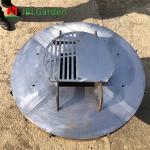 D800mm Portable Corten Steel Steel BBQ Grill Outdoor Weather Resistant